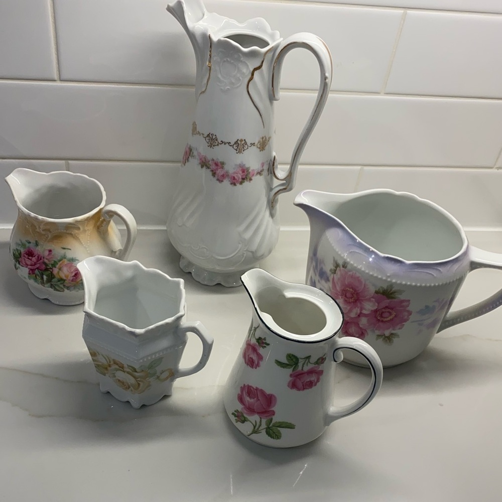 GERMANY Floral Porcelain Pitcher Set